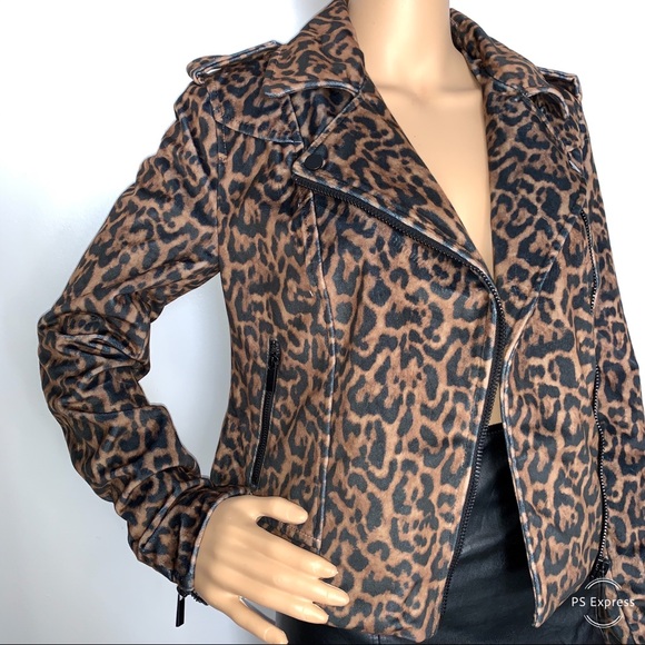 Romeo & Juliet couture leopard print moto jacket - Picture 7 of 8
